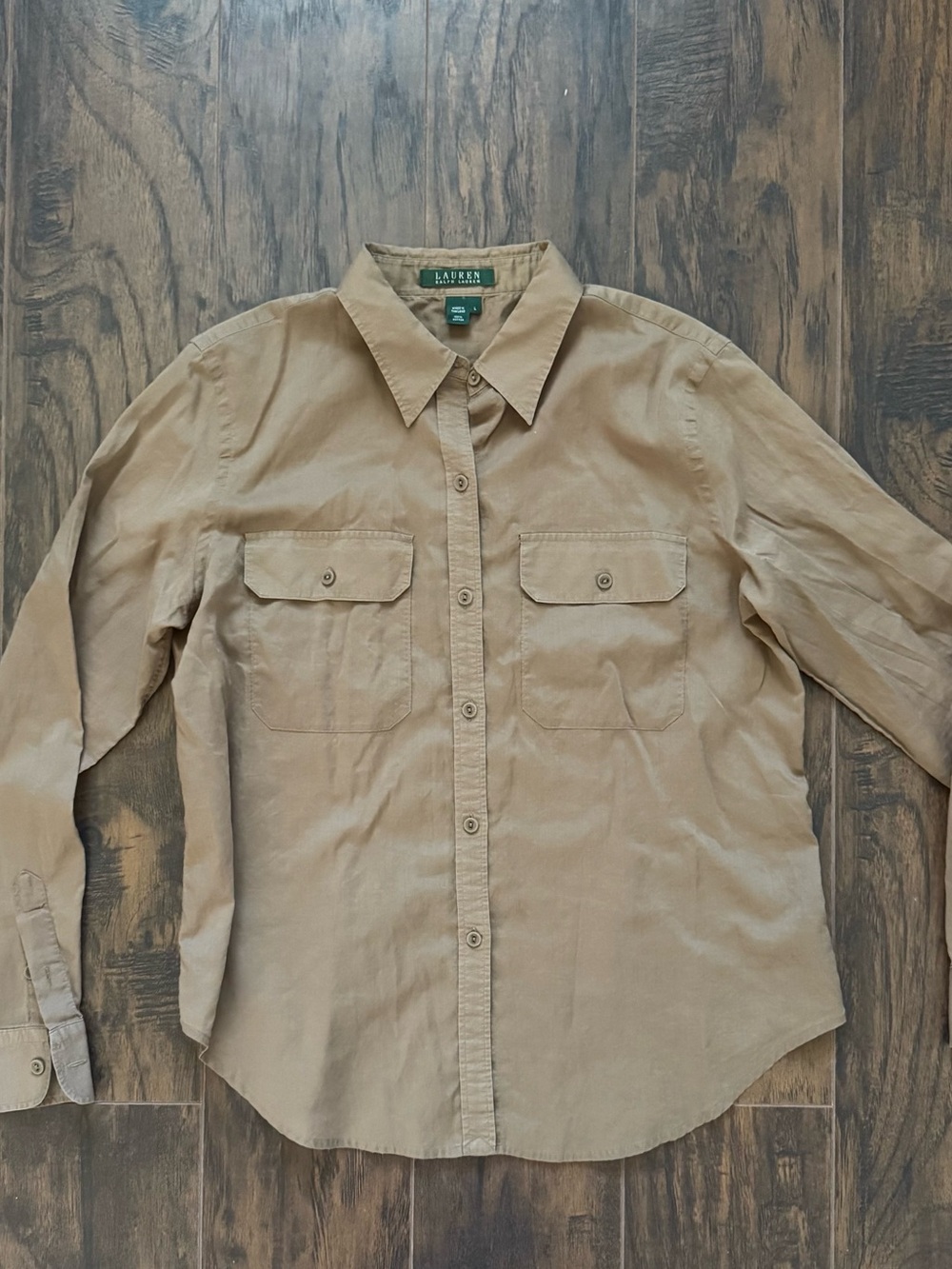 Ralph Lauren Large Tan Lightweight Button Down Shirt